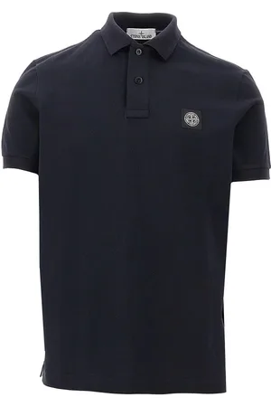 Stone Island Polo in piquet stretch con patch logo Uomo S