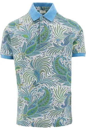 Etro Polo in piquet stampa Paisley floreale Uomo M