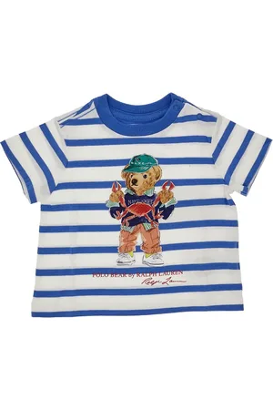 Ralph Lauren T-shirt a righe con stampa Polo Bear Bambino 4Y