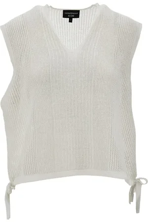 Emporio Armani Top ICON in lino e cotone