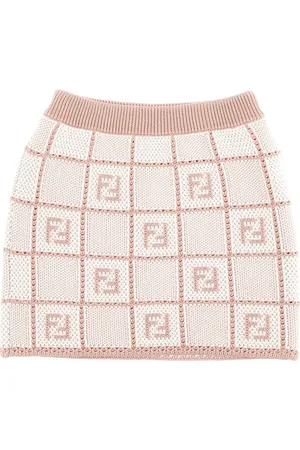 Fendi Mini gonna in maglia con lavorazione crochet Bambino 12Y