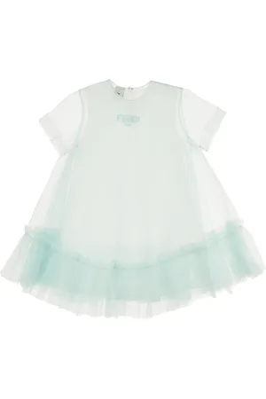Fendi Abitino in tulle con logo ricamato Bambino 10Y