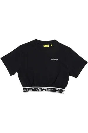 OFF-WHITE T-short cropped con banda elastica logata Bambino 10Y