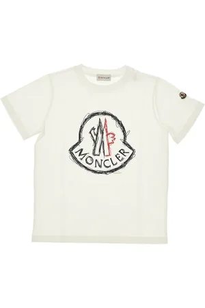 Moncler T-shirt con stampa logo scarabocchio Bambino 12Y
