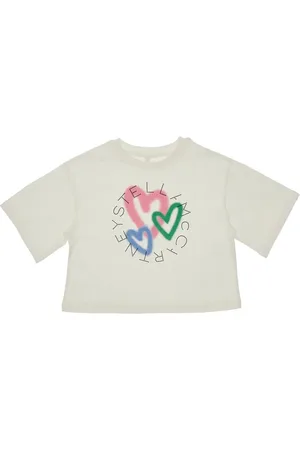 Stella McCartney T-shirt cropped con stampa Stella Logo Bambino 14Y