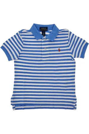 Ralph Lauren Polo in piquet a righe con logo ricamato Bambino 7Y