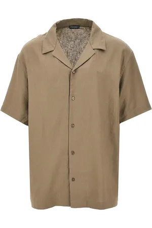 Emporio Armani Camicia Swimwear in misto lino e viscosa Uomo S