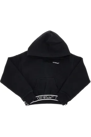 OFF-WHITE Felpa cropped con banda logata lurex Bambino 10Y