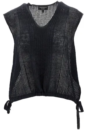 Emporio Armani Top ICON in lino e cotone