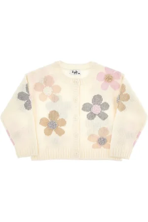 Il gufo Cardigan in lana con motivo floreale Bambino 12M