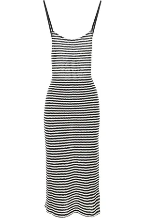 Emporio Armani Abito midi in maglia a righe