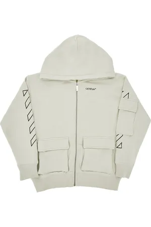 OFF-WHITE Felpa full-zip con stampa Diag Bambino 10Y