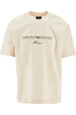 Emporio Armani T-shirt in misto lyocell con logo ricamato Uomo M