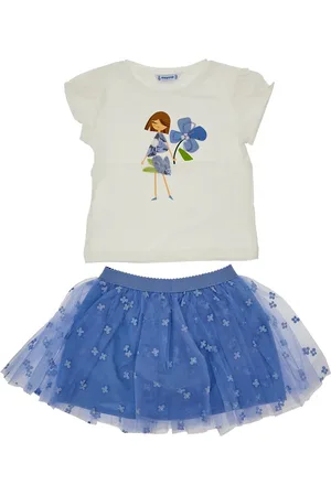 Mayoral Completino due pezzi con gonna in tulle Bambino 7Y
