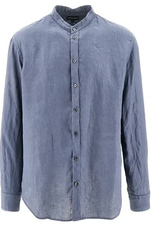 Emporio Armani Camicia in lino con collo Guru Uomo XL