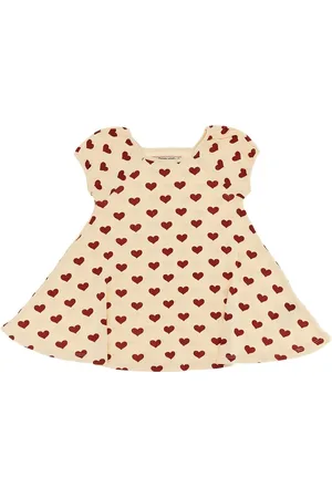 Konges Sløjd Mini abito in jersey con motivo a cuori Bambino 3Y