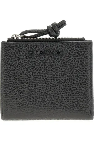Emporio Armani Portafoglio bi-fold in pelle martellata Uomo Unica