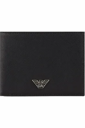 Emporio Armani Portafoglio bi-fold in finta pelle Saffiano Uomo Unica