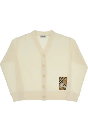 Burberry Cardigan in lana con patch Check Bambino 10Y