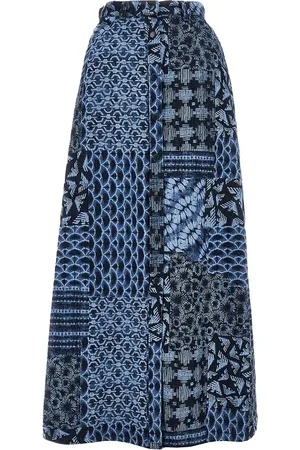 Emporio Armani Gonna lunga in denim di cotone stampato