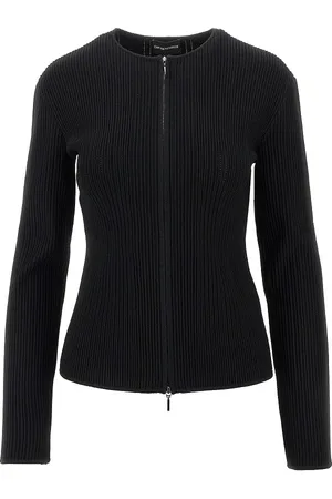 Emporio Armani Cardigan full-zip in tessuto ottoman