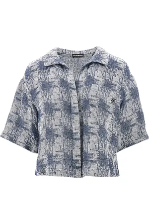 Emporio Armani Camicia in misto lino check