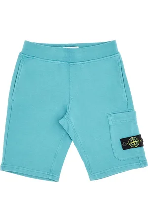 Stone Island Bermuda in felpa con badge logo Bambino 10Y