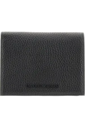 Emporio Armani Portafoglio bi-fold in pelle martellata Uomo Unica