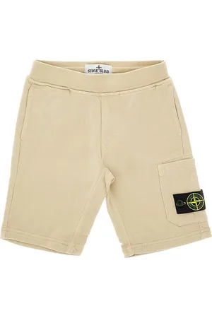 Stone Island Bermuda in felpa con badge logo Bambino 8Y