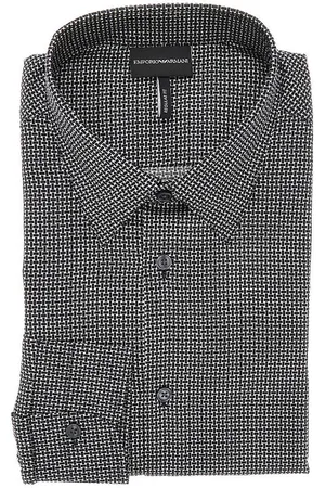 Emporio Armani Camicia in cotone stretch stampato Uomo XL