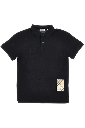 Burberry Polo in piquet con patch Check Bambino 12Y