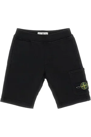 Stone Island Bermuda in felpa con badge logo Bambino 14Y