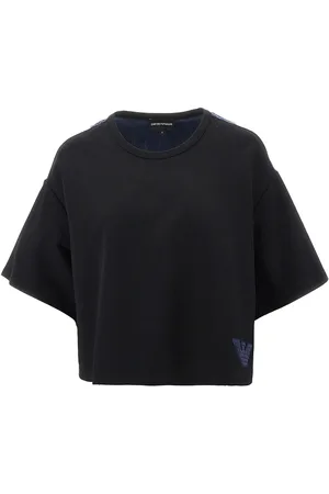 Emporio Armani T-shirt cropped con retro in cupro