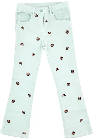 Stella McCartney Jeans svasato con coccinelle ricamate Bambino 10Y