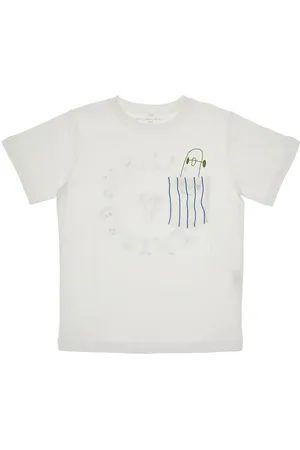 Stella McCartney T-shirt stampata con tasca sul petto Bambino 8Y