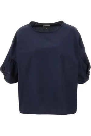 Emporio Armani Blusa in popeline con maniche attorcigliate