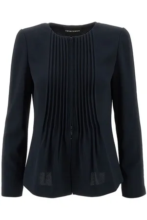 Emporio Armani Giacca girocollo con lavorazione plissé