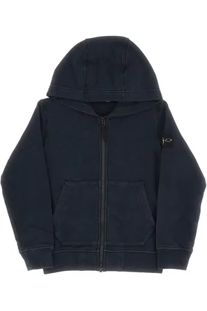 Stone Island Felpa full-zip con badge logo Bambino 8Y
