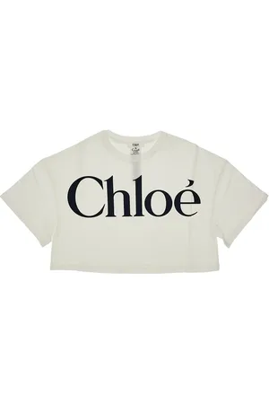 Chloé T-shirt cropped con stampa logo Bambino 10Y