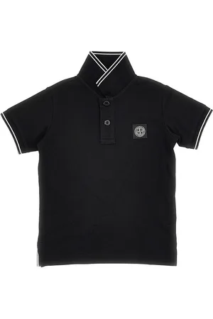 Stone Island Polo in piquet stretch con patch logo Bambino 4Y