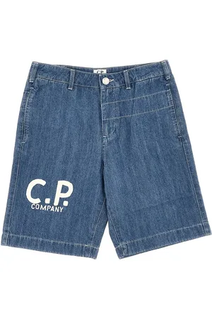 C.P. Company Bermuda in denim con stampa logo Bambino 12Y