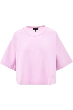 Emporio Armani T-shirt cropped con retro in cupro