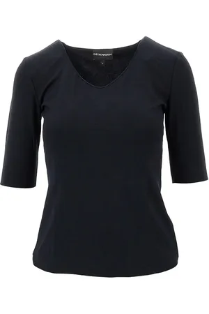 Emporio Armani T-shirt con scollo a V in jersey di viscosa