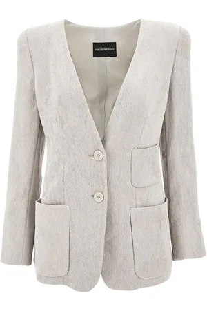 Emporio Armani Giacca in canneté con spalle imbottite