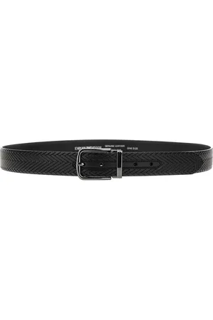 Emporio Armani Cintura in pelle con motivo intreccio Uomo Unica