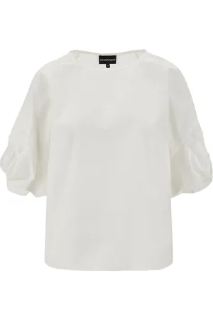 Emporio Armani Blusa in popeline con maniche attorcigliate