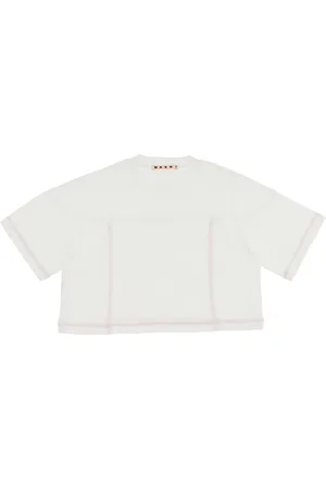 Marni T-shirt cropped con cuciture a contrasto Bambino 14Y