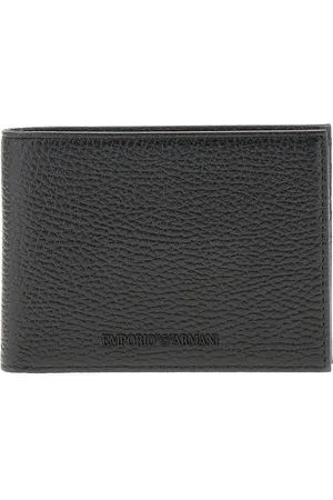 Emporio Armani Portafoglio bi-fold in pelle martellata Uomo Unica