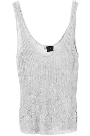 Pinko Canotta in maglia metallizzata