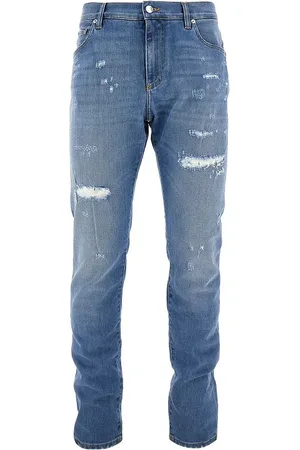 Dolce & Gabbana Jeans Slim Fit in denim effetto consumato Uomo 54